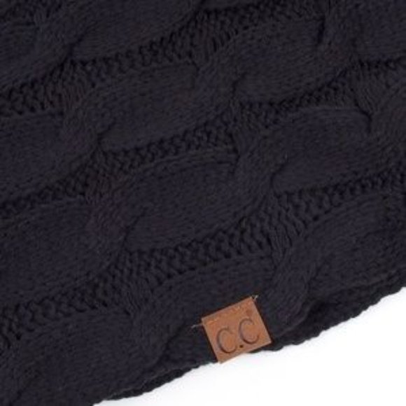 C.C 3pc Knit Warm Pom Beanie Gloves Scarves Set